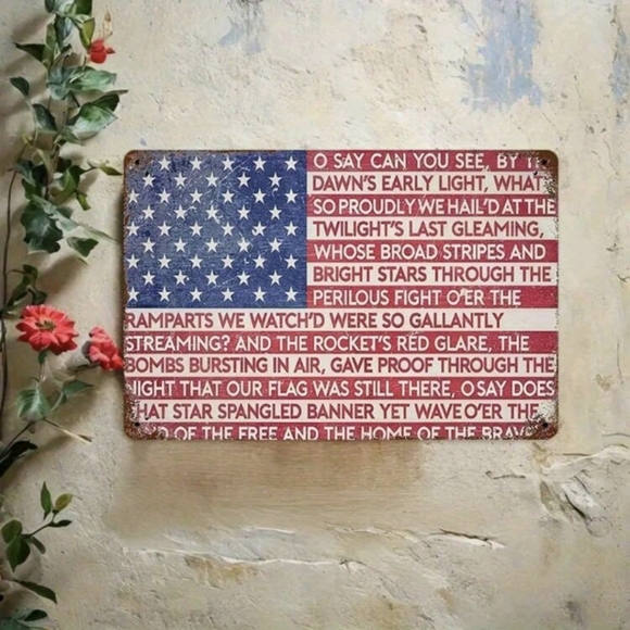 Star Spangled Banner American Flag Decorative Art - Picture 3 of 10